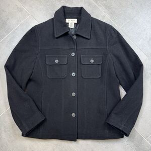 J. Crew Wool Blend Coat Womens Small Black Thinsulate Lined Button Front